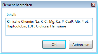 Laborparameter-Element bearbeiten